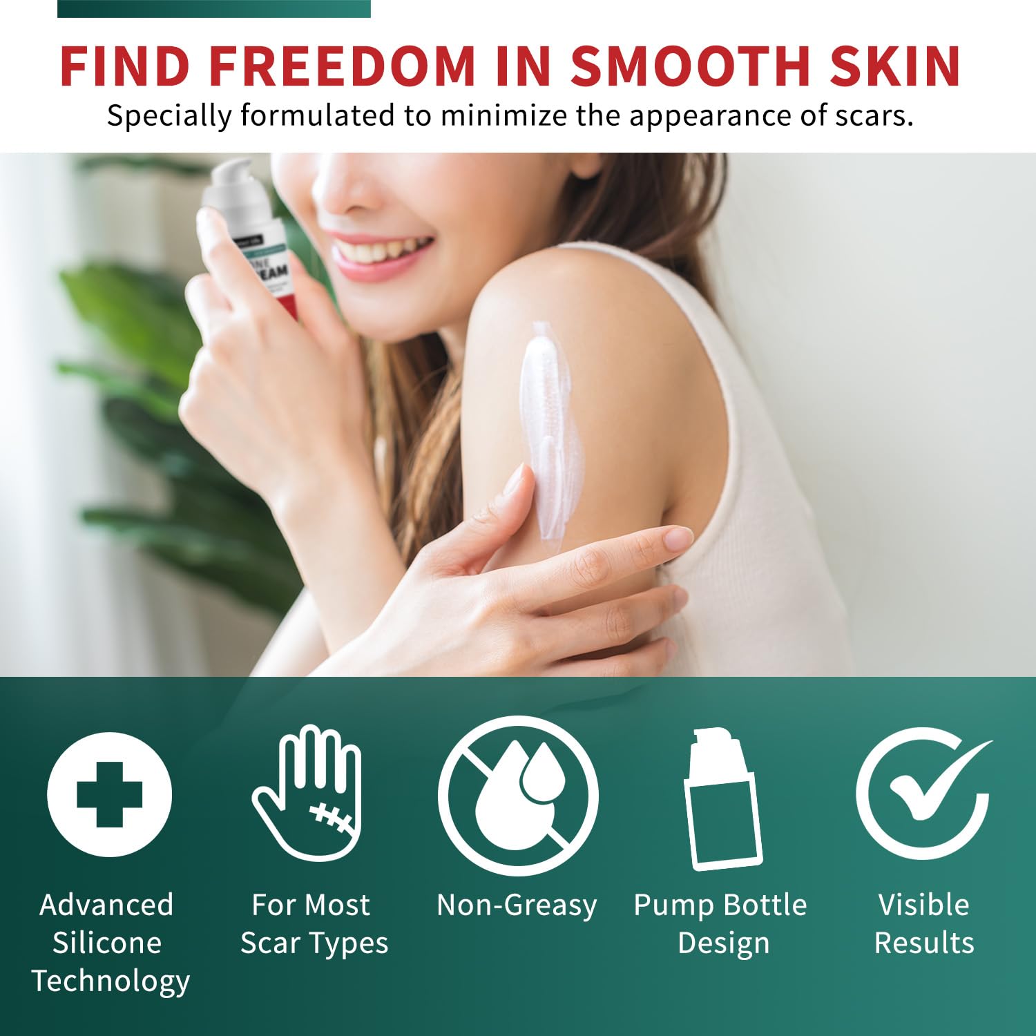 Protect Life 50ml pump bottle ideal for easy, mess-free scar routines