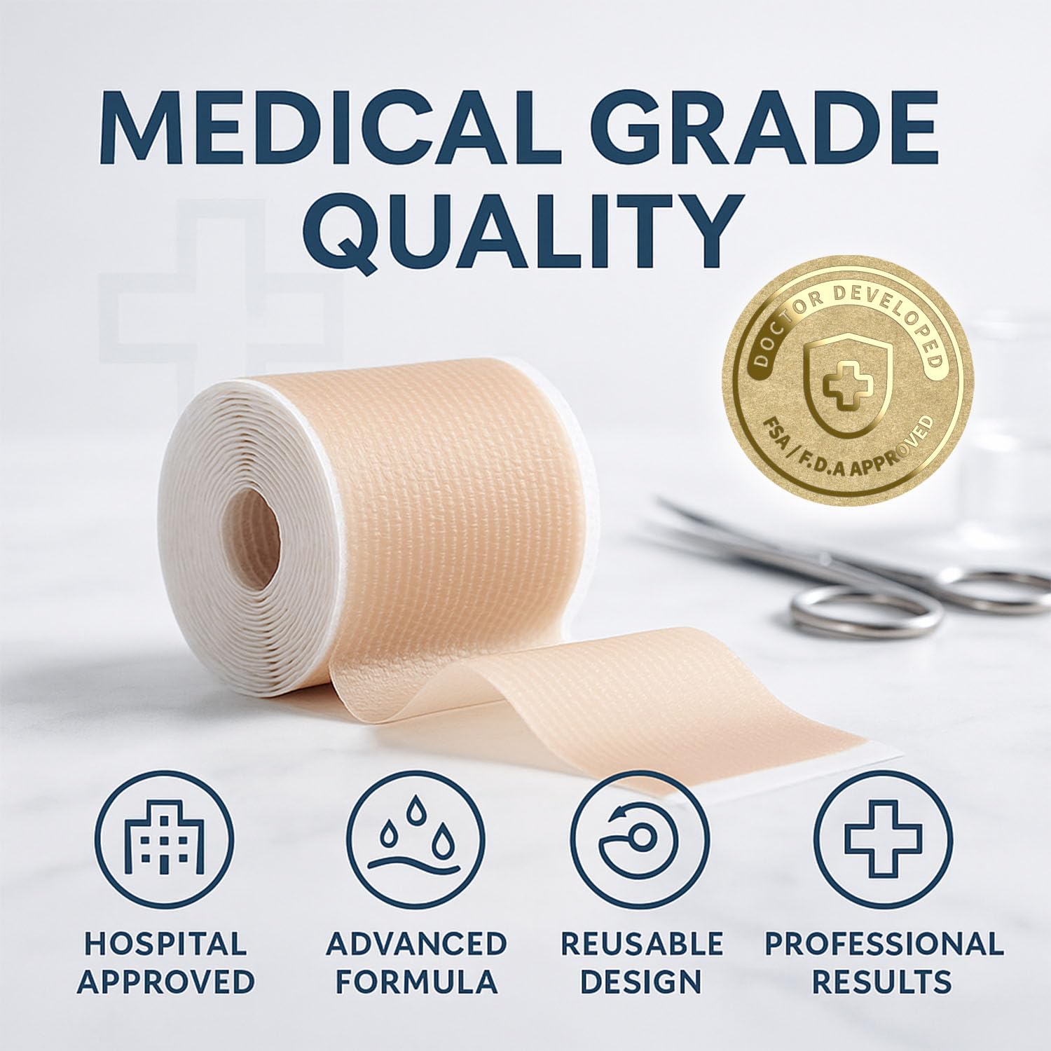 Protect Life silicone scar tape applied to a C section scar for discreet coverage