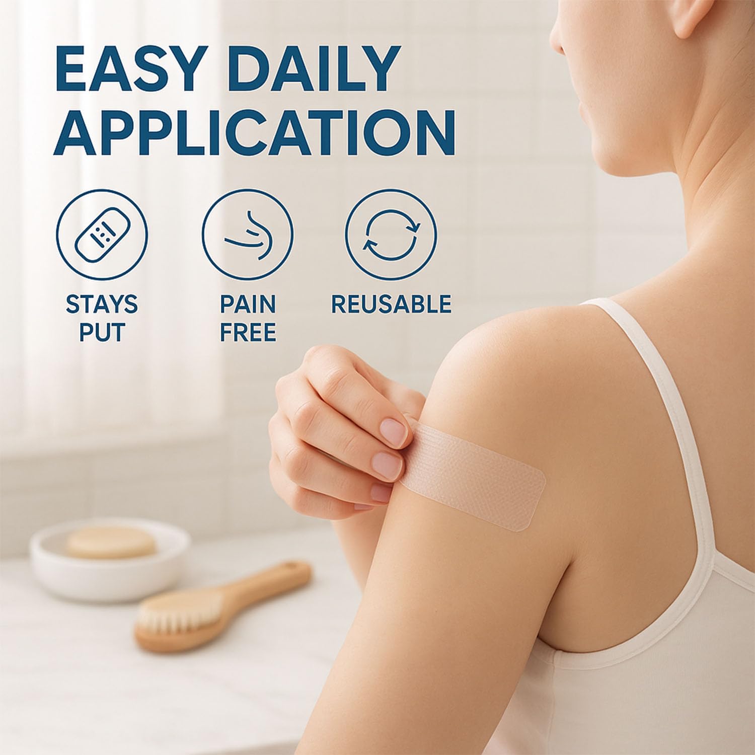 Protect Life scar tape precut sections demonstrate easy application for various scar sizes