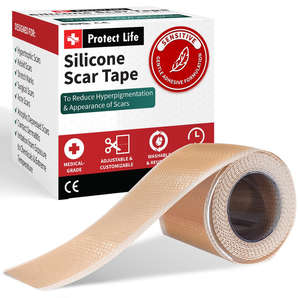 Protect Life silicone scar sheets on a long roll showing 118-inch length for versatile coverage