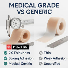 Protect Life silicone scar tape on scar illustrates potential smoothing of scar surface