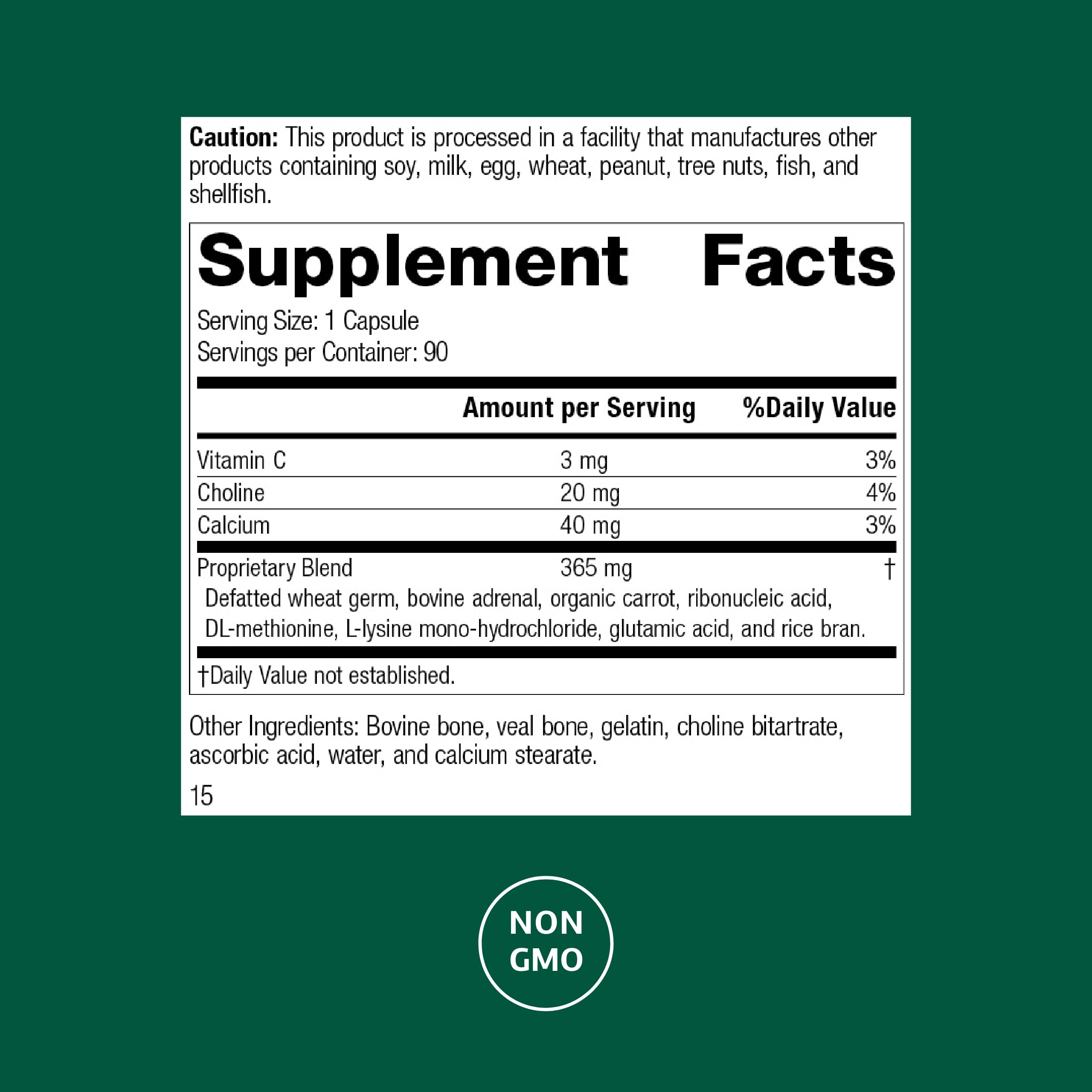 Protefood capsules close-up highlighting calcium and vitamin C for cellular support.