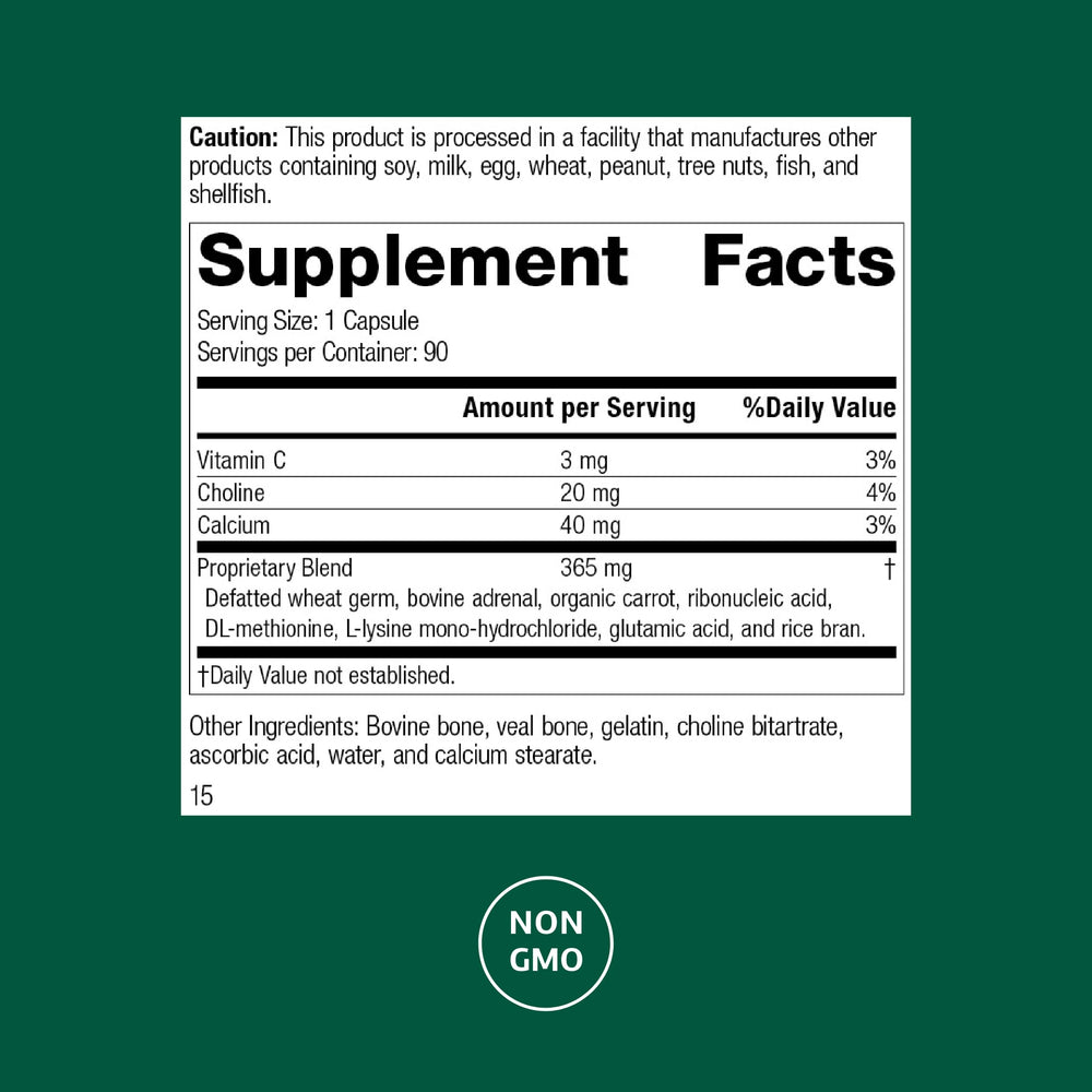 Protefood capsules close-up highlighting calcium and vitamin C for cellular support.