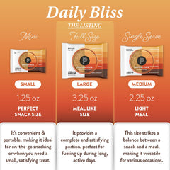 Protein Puck Daily Bliss bar close-up highlights chewy texture with real fruits and nuts.