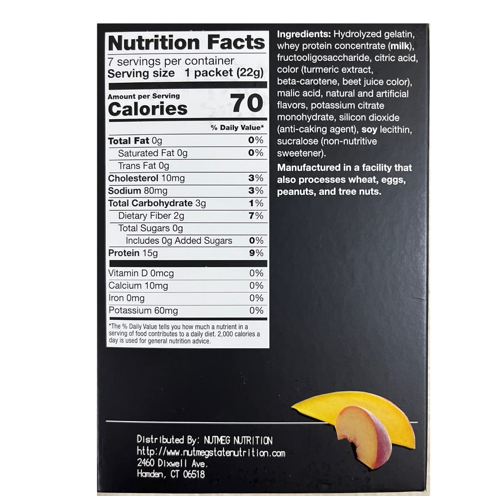 ProtiFit Peach Mango single-serving pouch for convenient on-the-go nutrition.