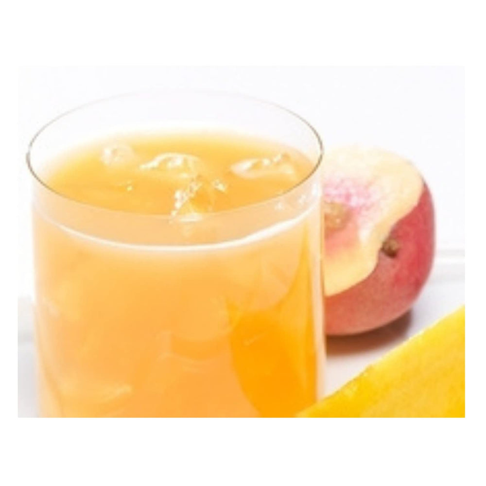 ProtiFit Peach Mango shaker bottle with prepared high-protein drink.