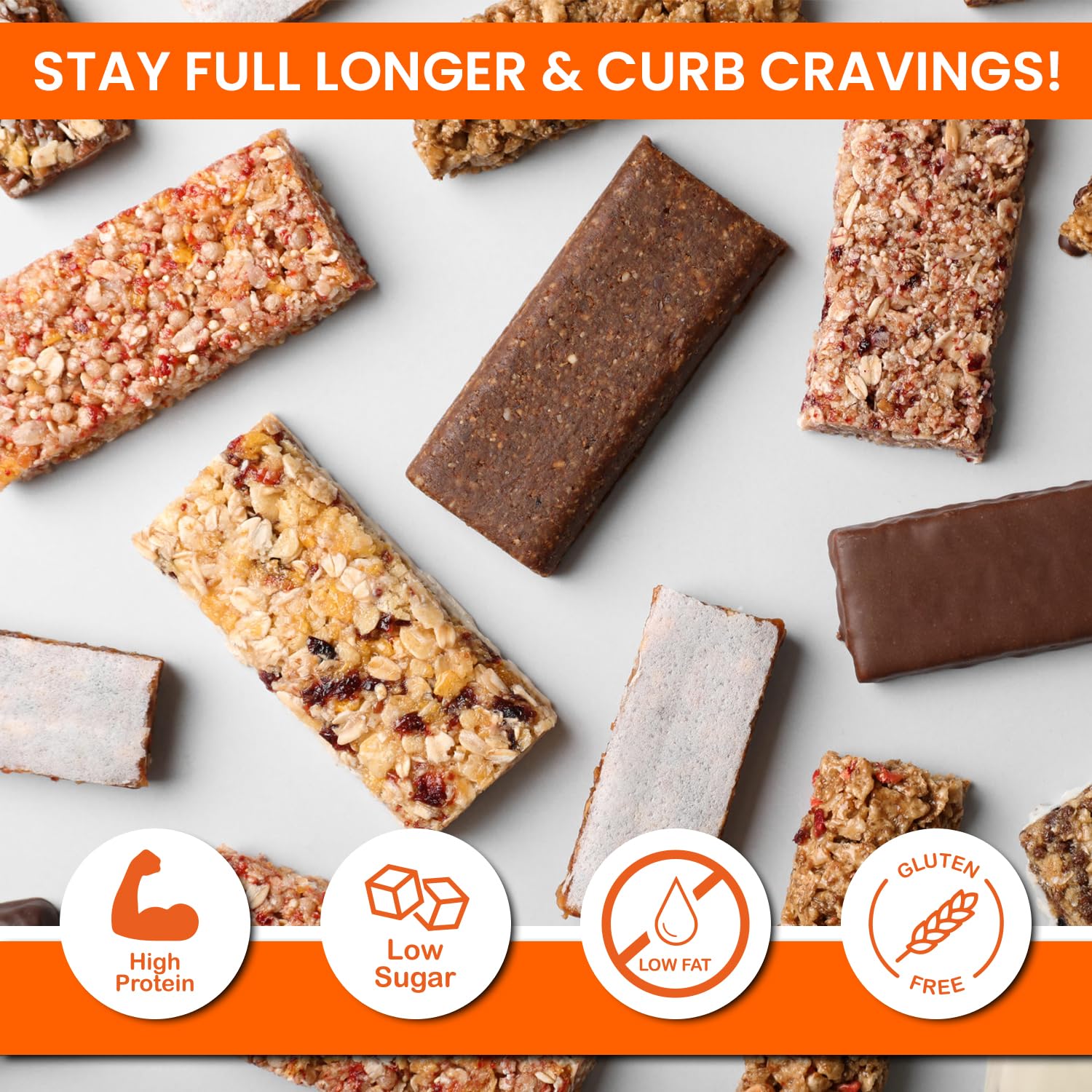 ProtiWise Salted Toffee Bar packaging on shelf emphasizing seven bars