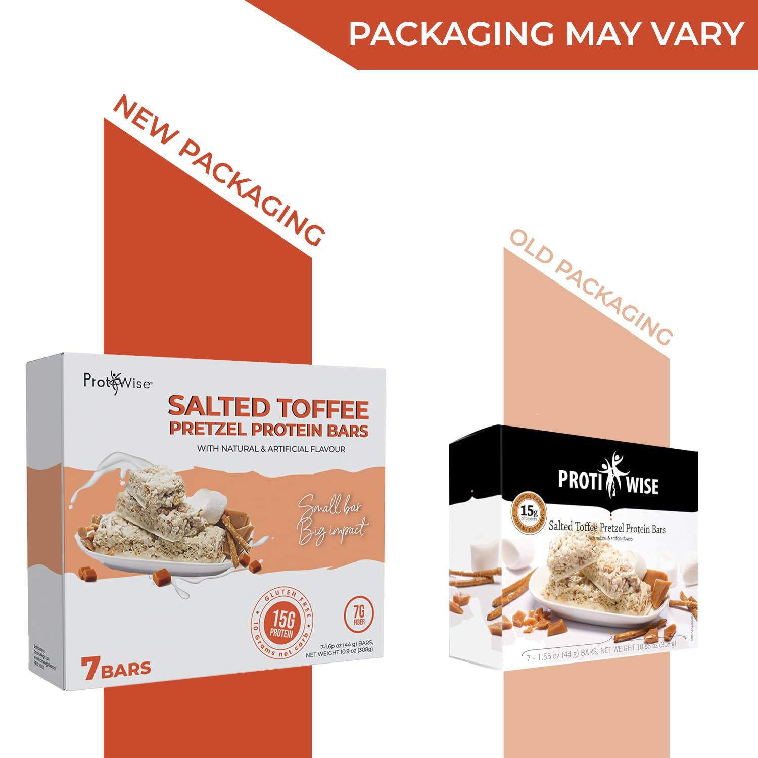 ProtiWise Salted Toffee Bar serving cup suggests quick meal replacement