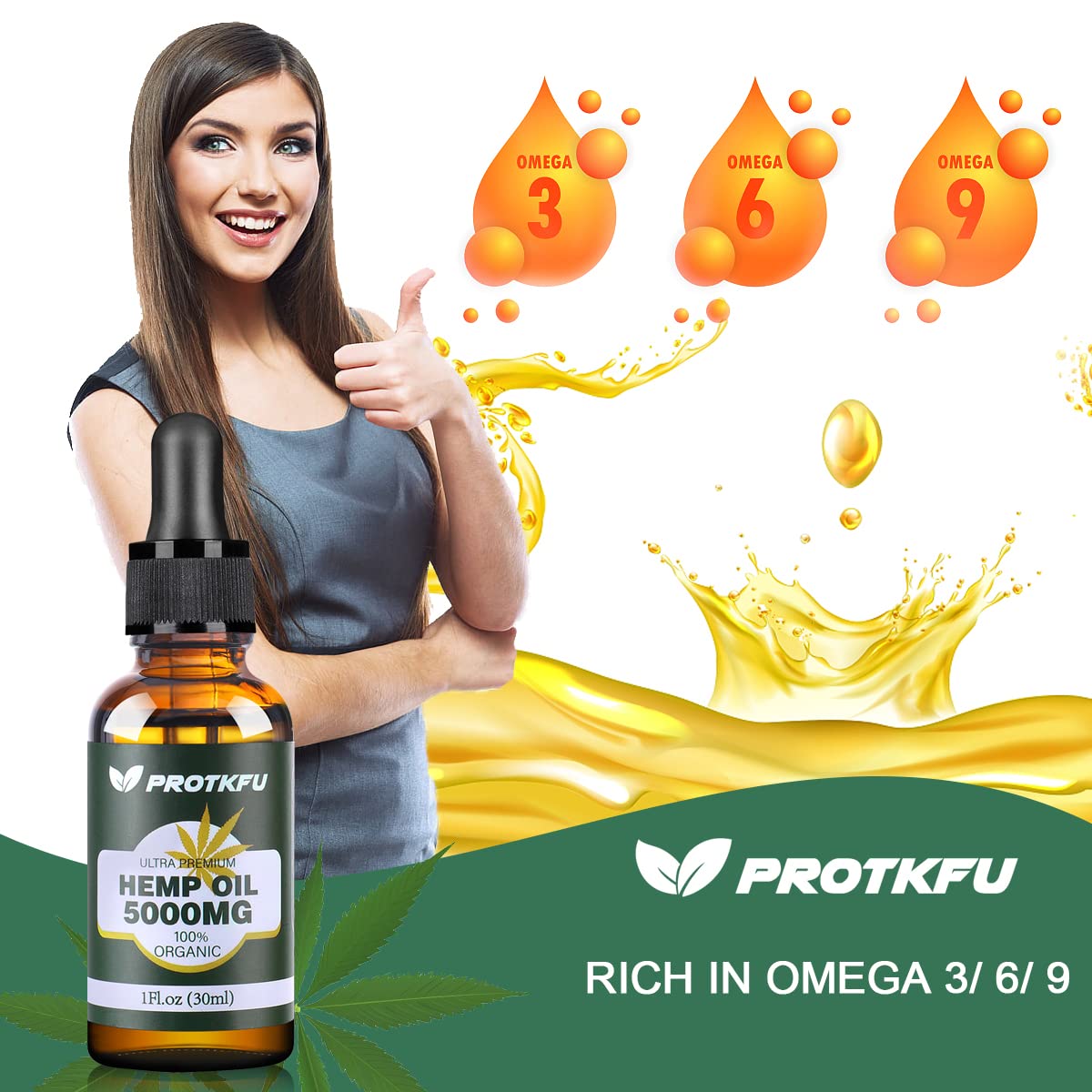 ProTKFU hemp oil label close-up showing purity and organic ingredients.