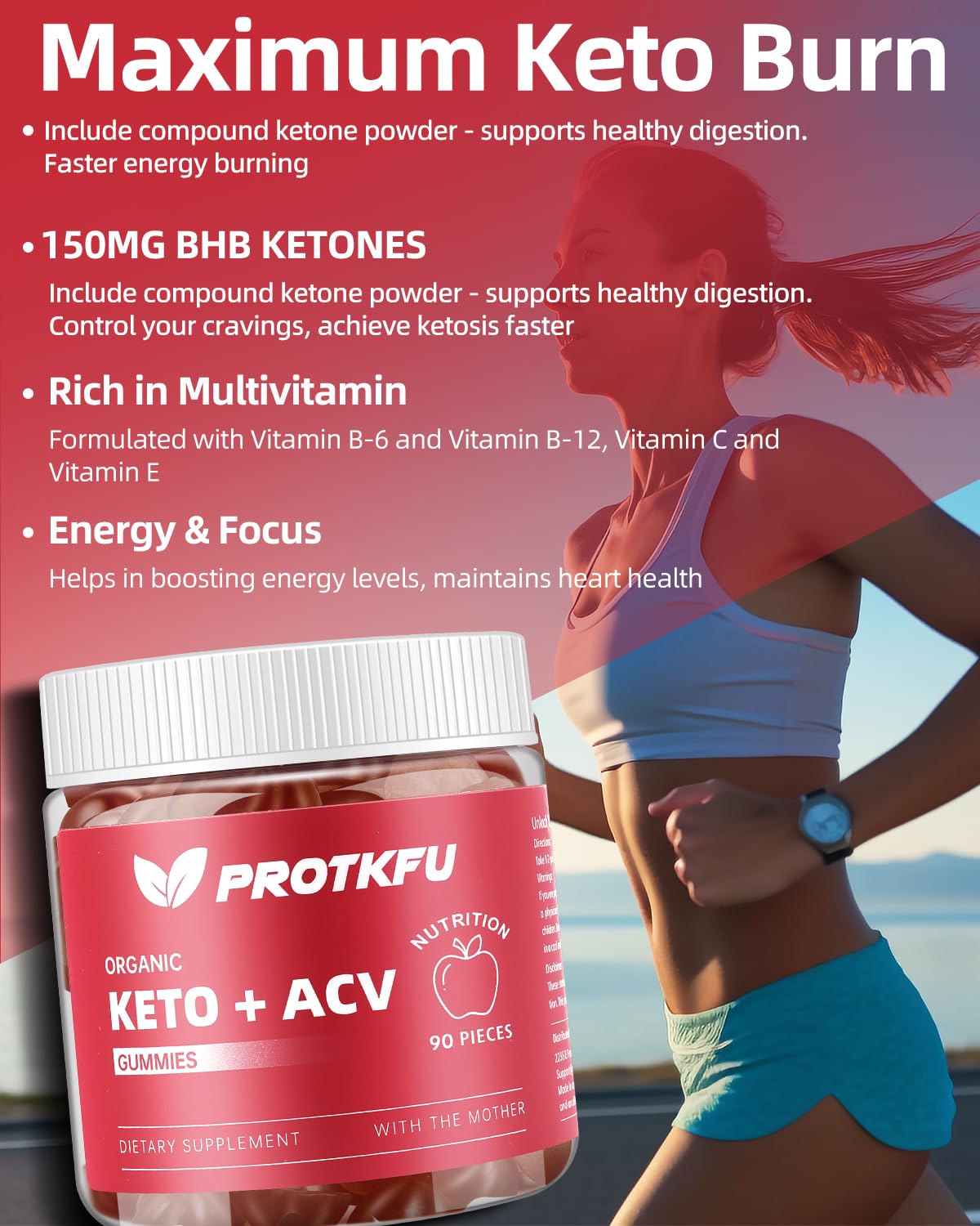 ProTKFU Keto ACV Gummies pack on table demonstrates convenient keto-friendly supplement.