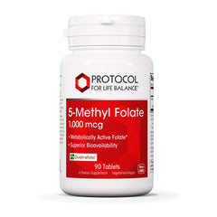 PROTOCOL FOR LIFE BALANCE 5-Methylfolate bottle and tablets for daily brain-health support