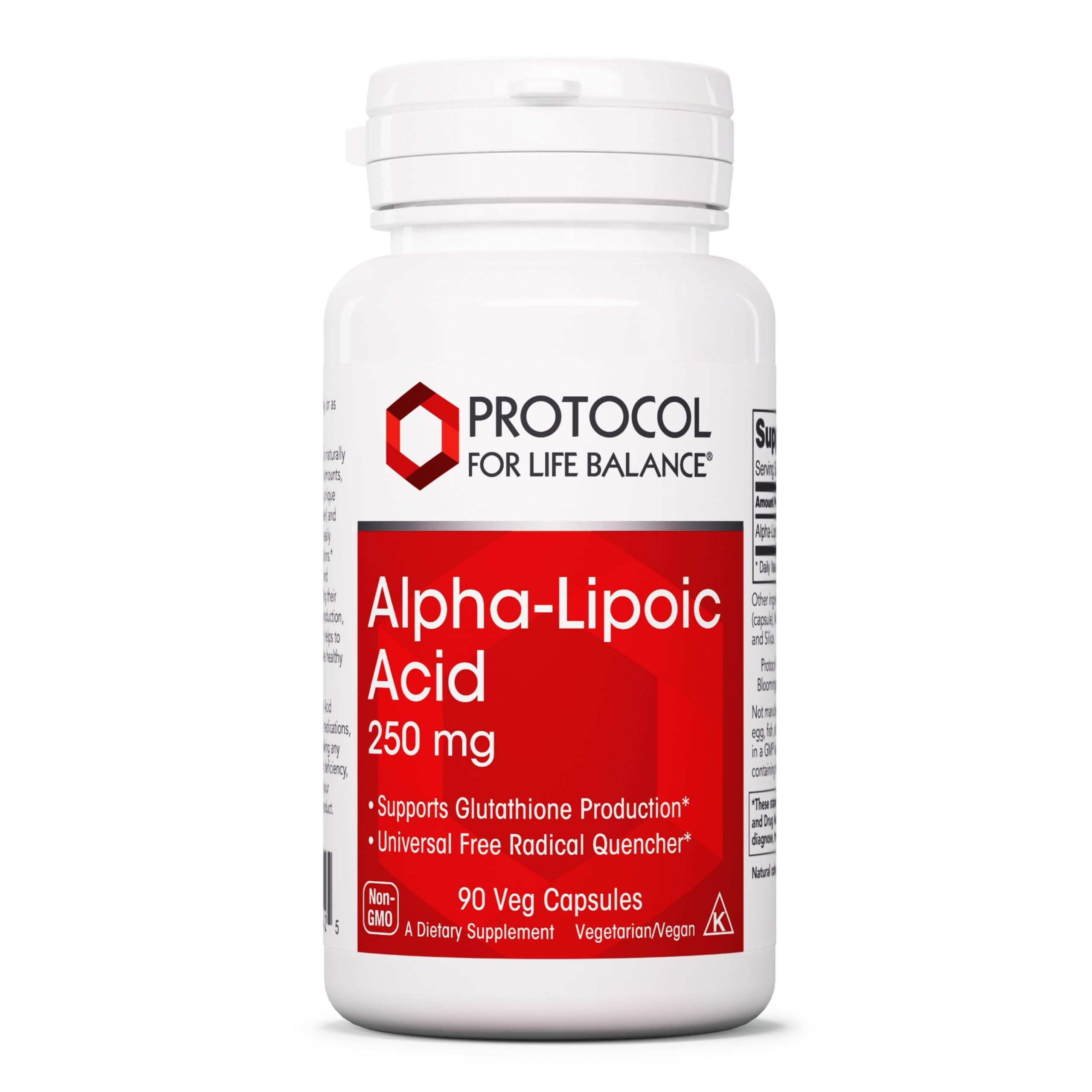 PROTOCOL FOR LIFE BALANCE Alpha-Lipoic Acid bottle shows a high-potency formula for daily antioxidant support
