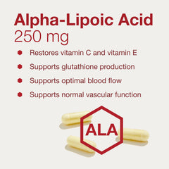 Nutrition facts panel for PROTOCOL FOR LIFE BALANCE Alpha-Lipoic Acid helps compare serving details