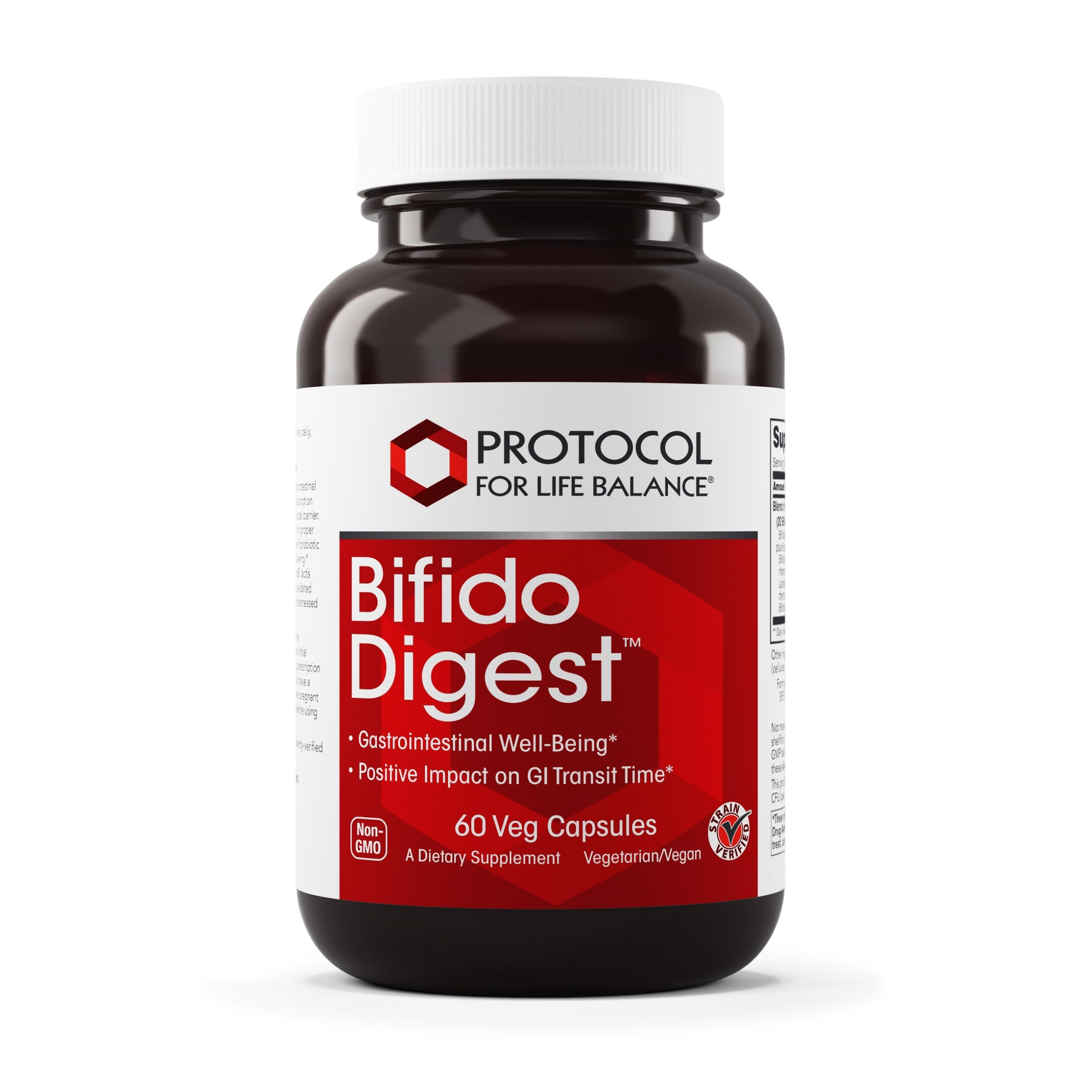 PROTOCOL FOR LIFE BALANCE Bifido Digest bottle shows probiotic potency for GI support