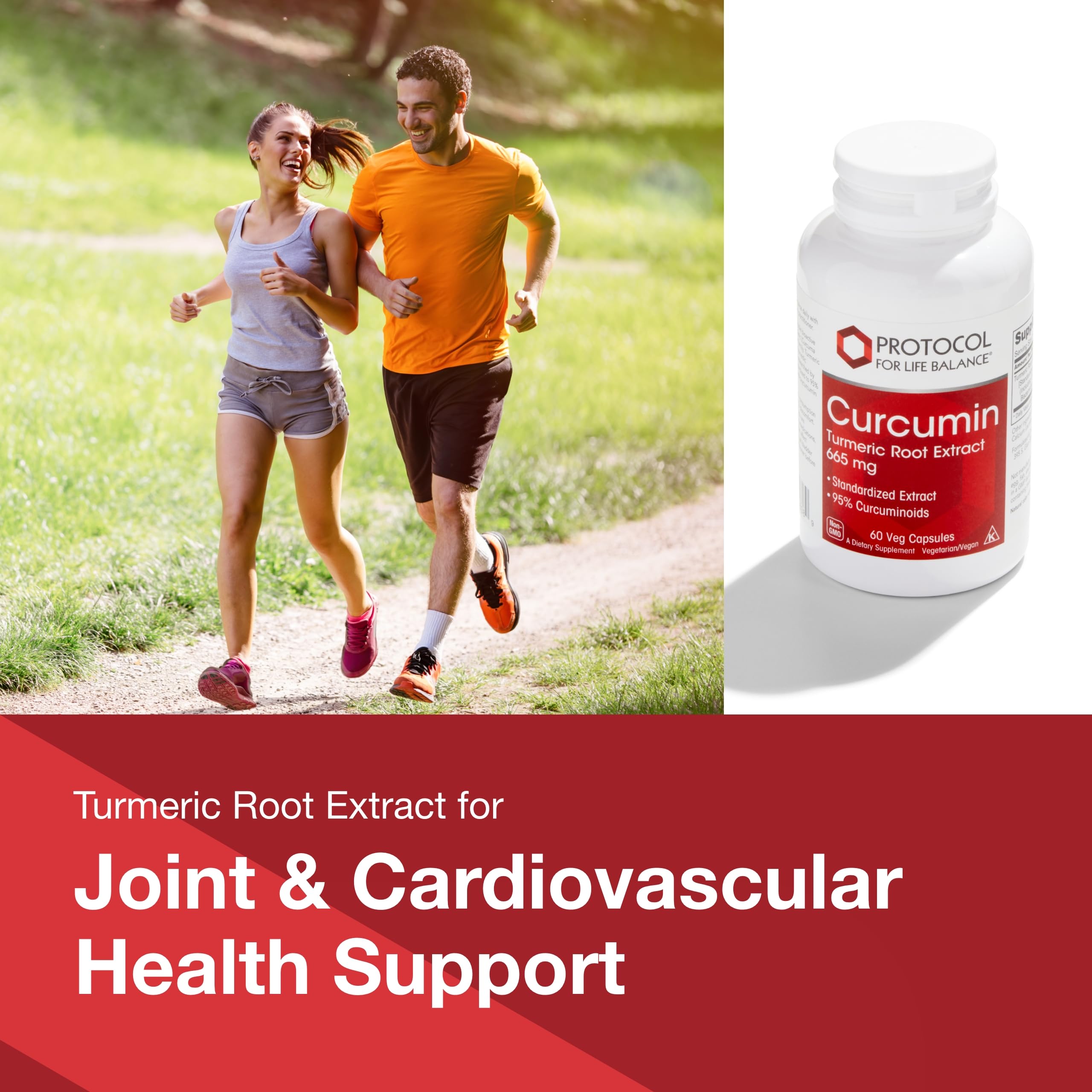 Protocol for Life Balance curcumin label close-up emphasizes 95% curcuminoids.