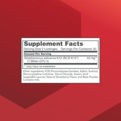 Protocol for Life Balance E.N.T. Biotic bottle side shows 1B CFU per serving