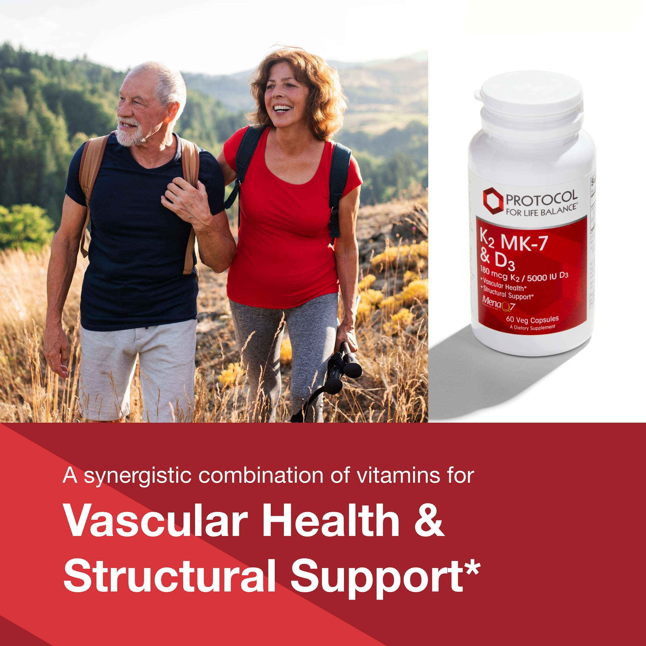 Protocol For Life Balance bottle back-label highlights ingredients and GMP manufacturing.