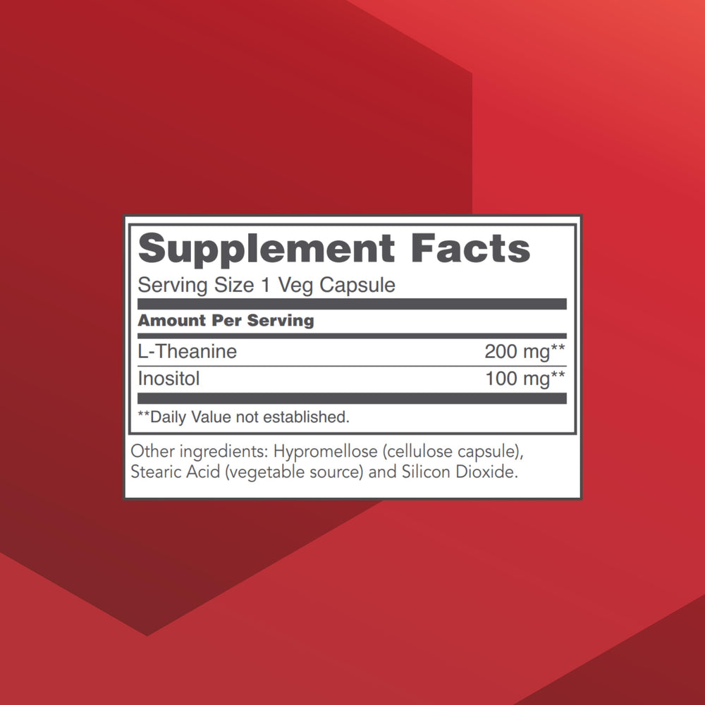 Protocol for Life Balance bottle label highlighting L-Theanine for calm concentration.