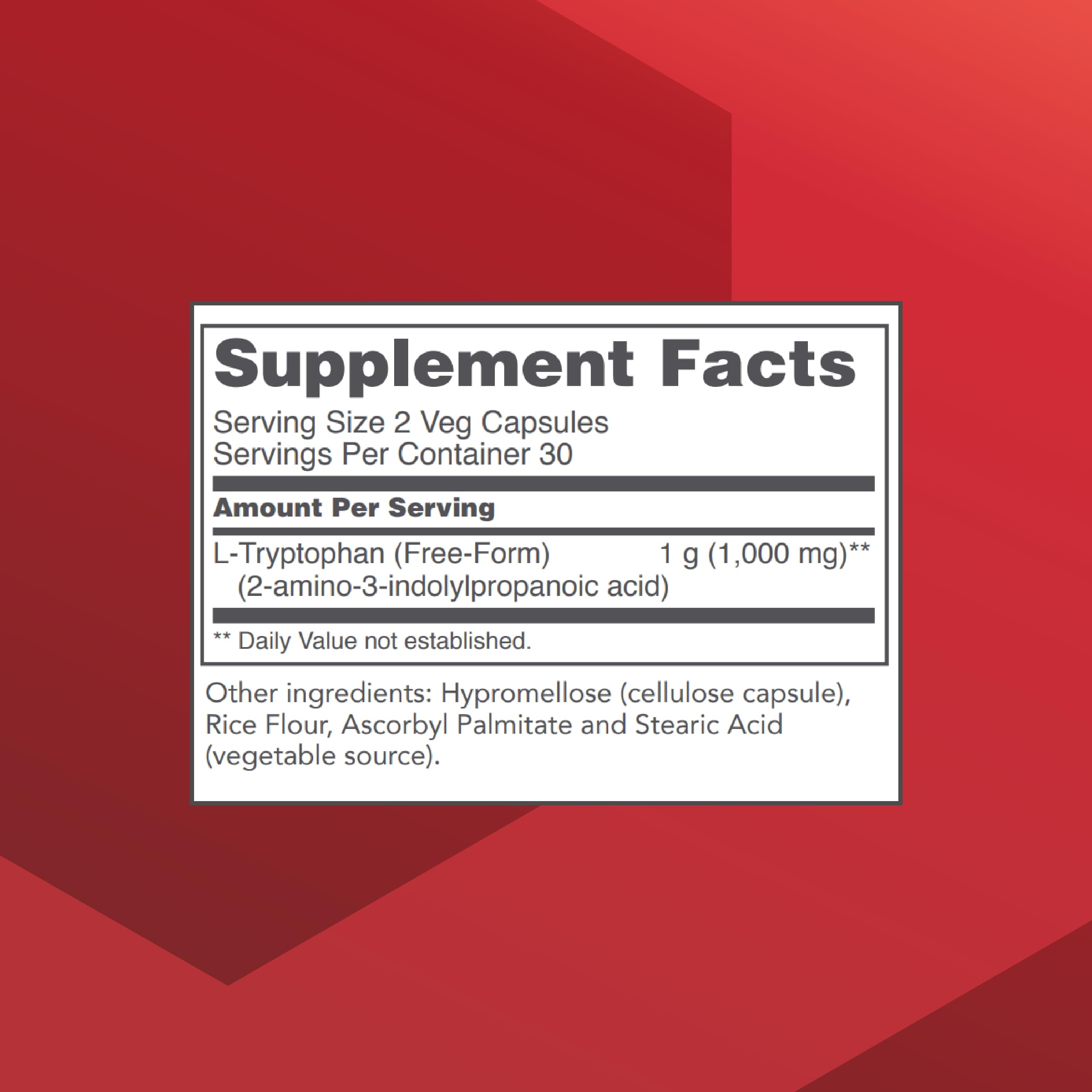 PROTOCOL FOR LIFE BALANCE L-Tryptophan capsules closeup highlights vegetarian capsules for calm moments