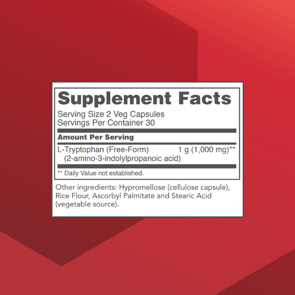 PROTOCOL FOR LIFE BALANCE L-Tryptophan capsules closeup highlights vegetarian capsules for calm moments