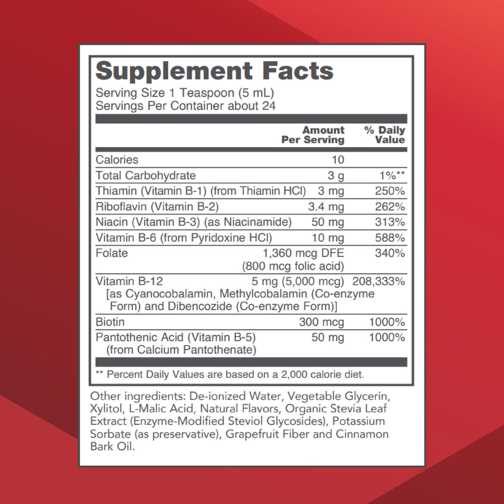 PROTOCOL FOR LIFE BALANCE Liquid B-12 pour spout enables precise, convenient daily dosing.