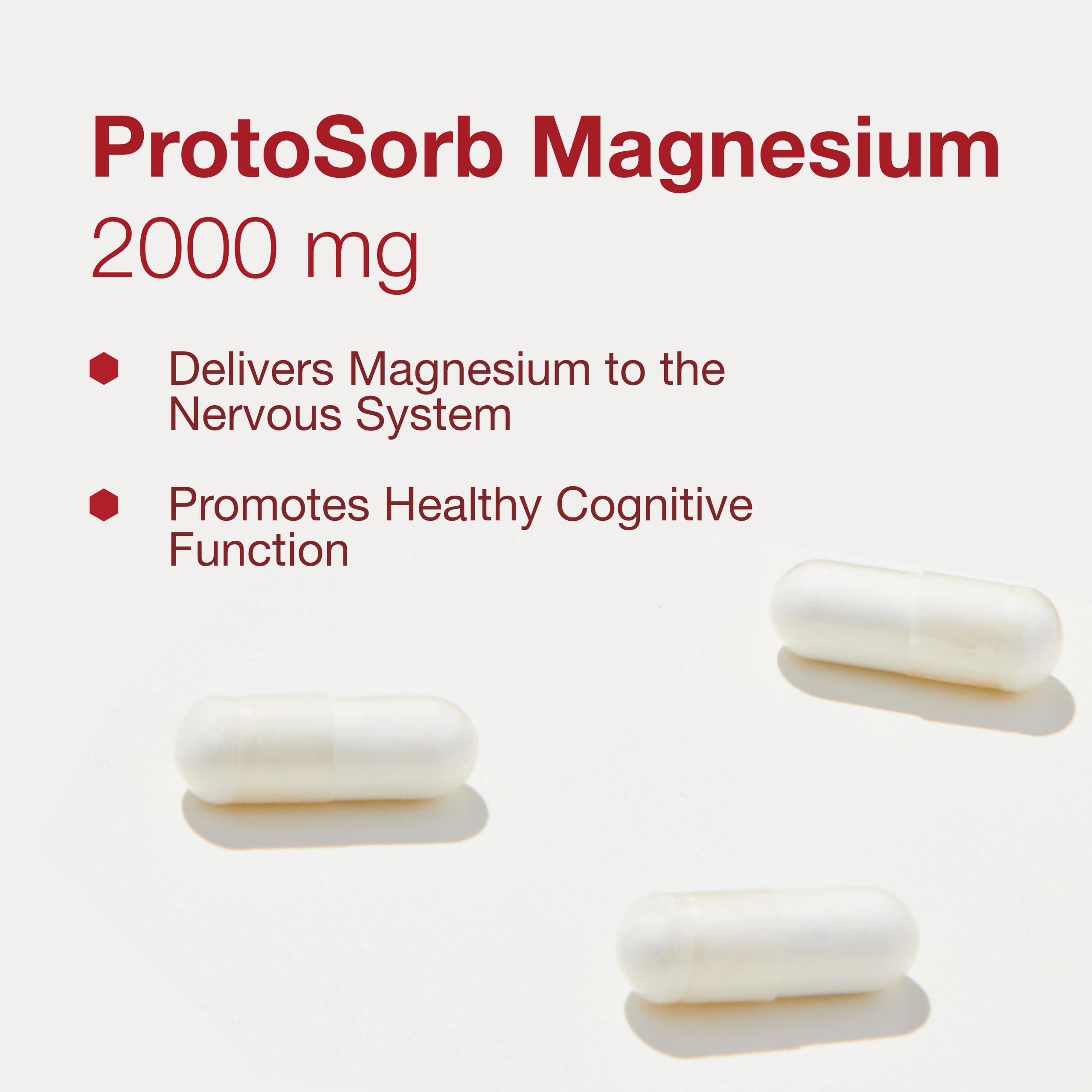 PROTOCOL FOR LIFE BALANCE Magtein capsules row highlights vegan-friendly formula