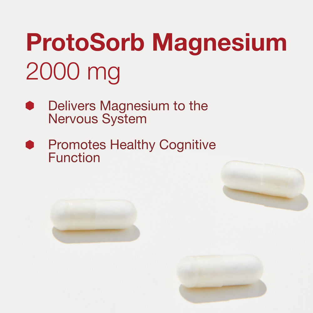 PROTOCOL FOR LIFE BALANCE Magtein capsules row highlights vegan-friendly formula