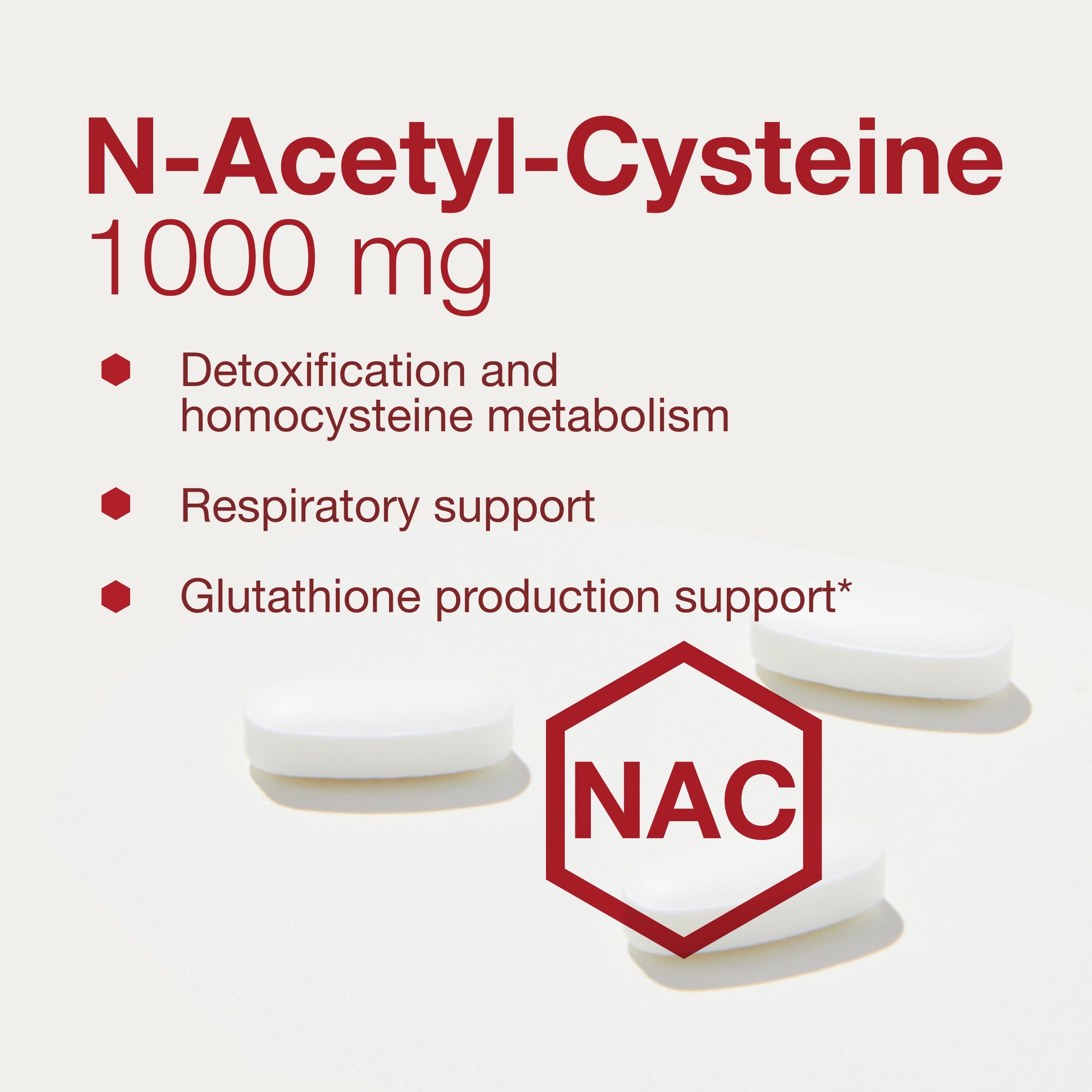 NAC bottle on wooden table showing compact daily supplement