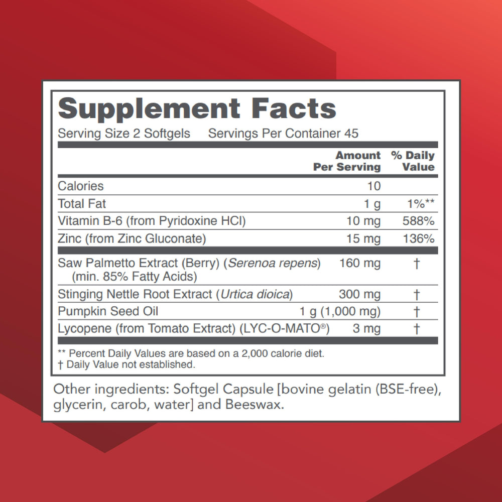 Protocol For Life Balance Ortho Prostate softgels bottle side view.
