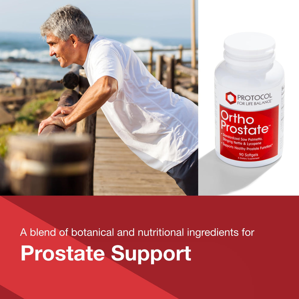 Protocol For Life Balance Ortho Prostate softgels capsules close-up.