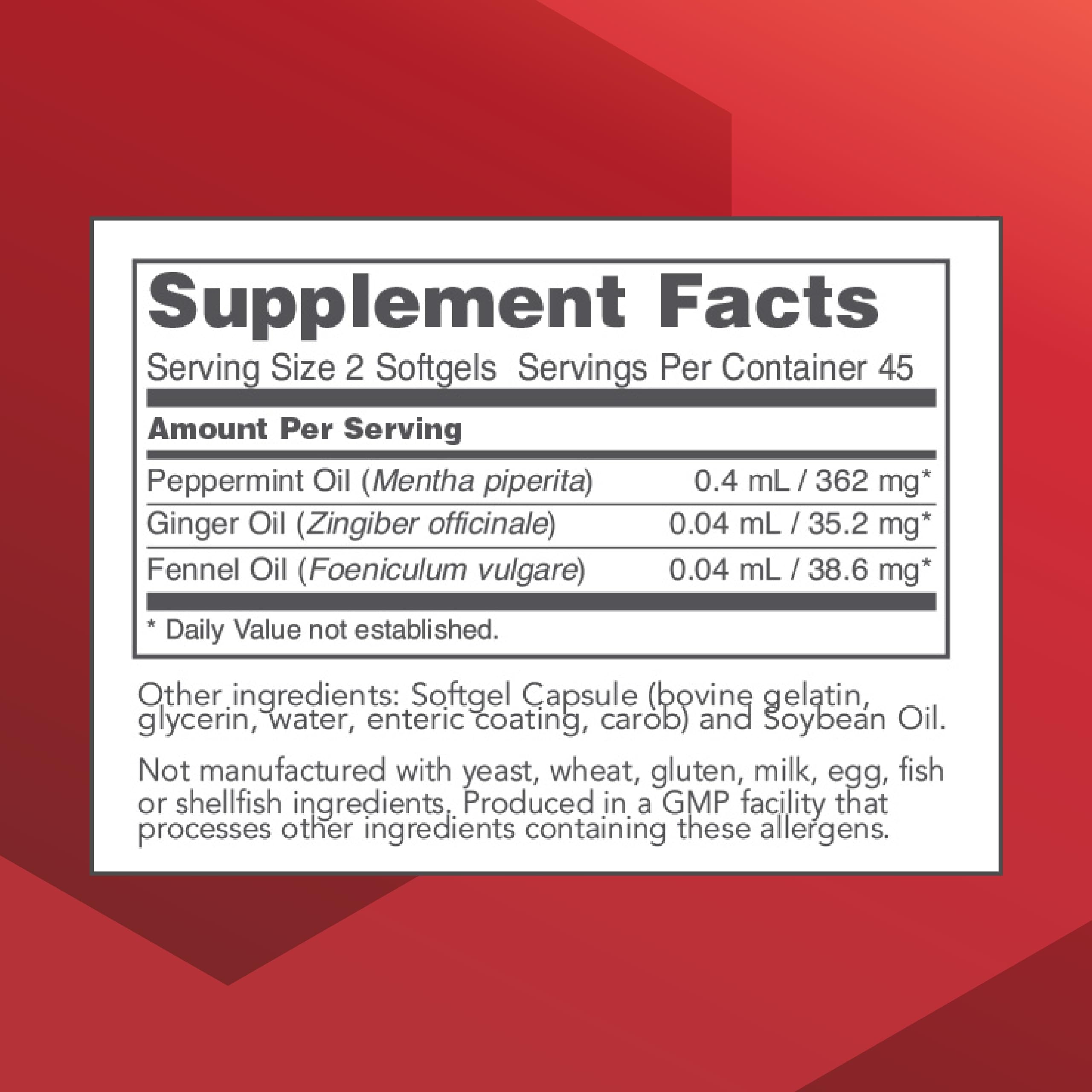 PROTOCOL FOR LIFE BALANCE Peppermint G.I. softgels close-up showing enteric coating