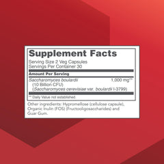 PROTOCOL FOR LIFE BALANCE Saccharomyces boulardii capsules highlighting 10 billion CFU