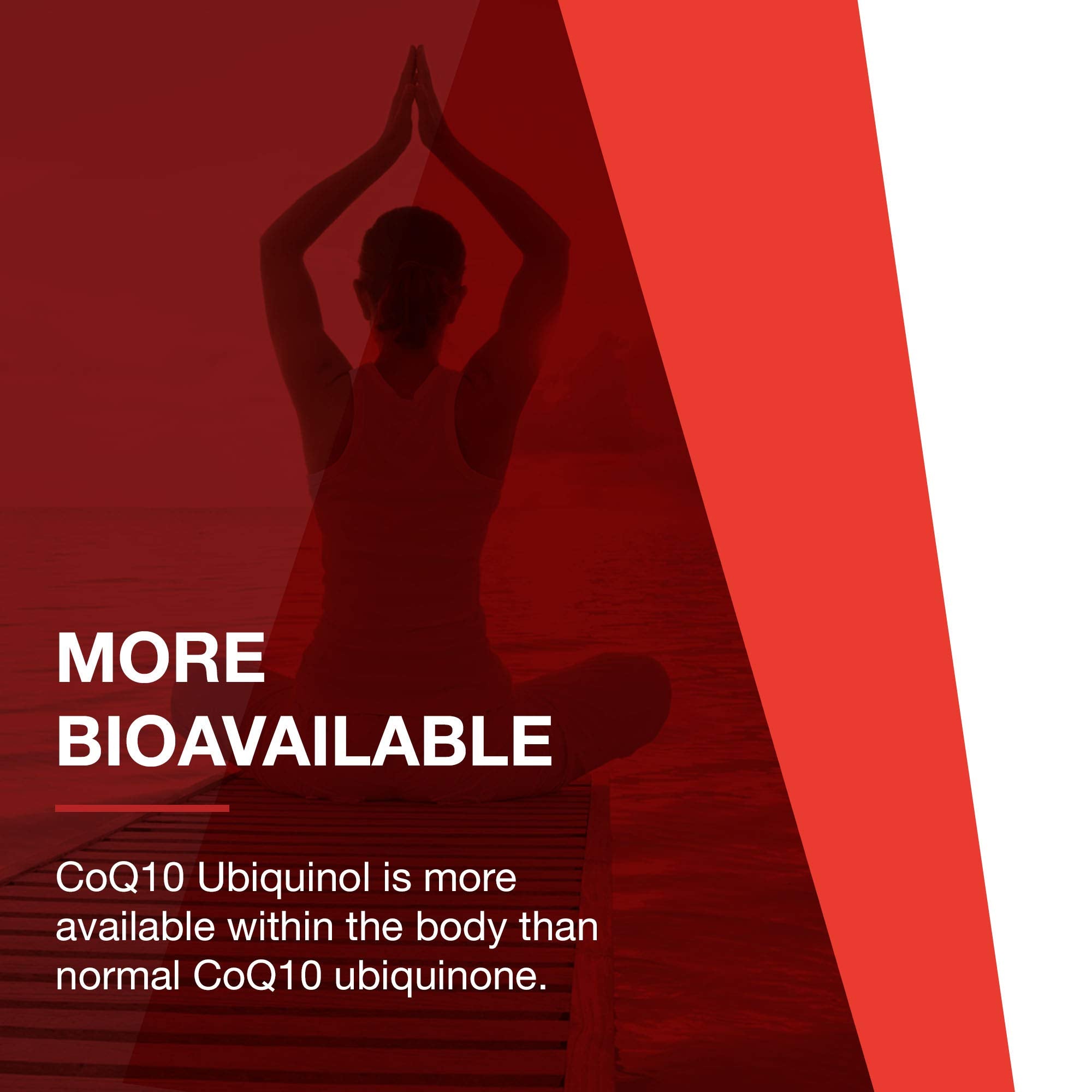 Lifestyle image with bottle suggests on-the-go heart health support.