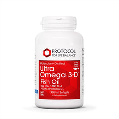 Protocol for Life Balance Ultra Omega 3-D bottle front view for daily support.