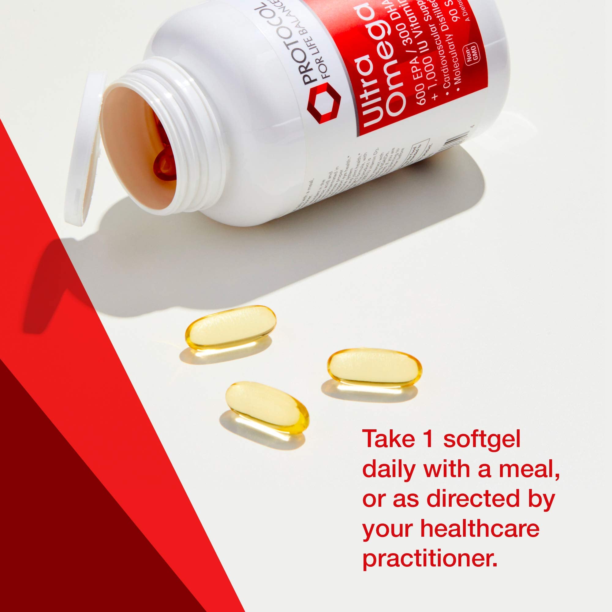 Protocol for Life Balance packaging highlighting non-GMO and halal certification.