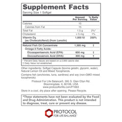 Closeup of Ultra Omega 3-D softgels showing DHA and EPA for daily use.