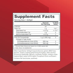 PROTOCOL FOR LIFE BALANCE Ultra Omega-3 enteric-coated softgels close-up for smoother swallowing.