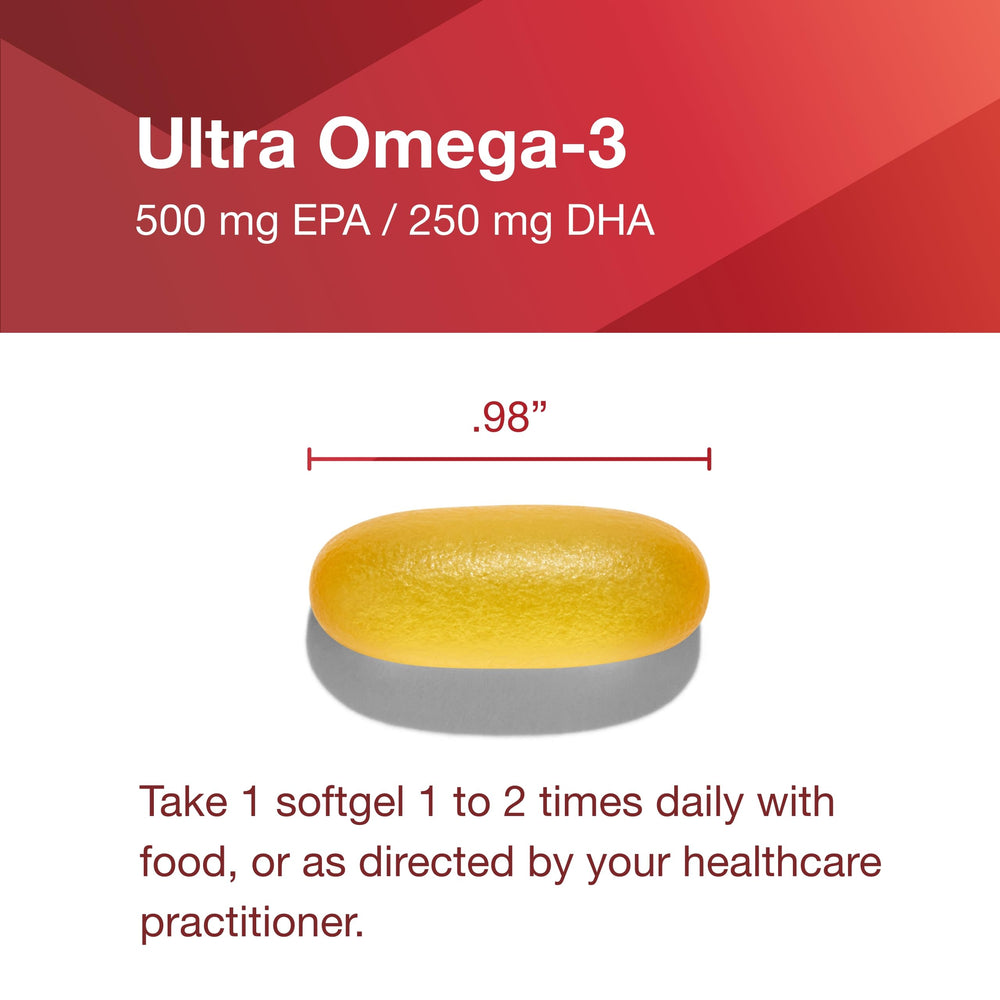 PROTOCOL FOR LIFE BALANCE Ultra Omega-3 softgels on a wood surface ready to take.