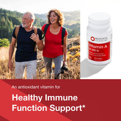 PROTOCOL FOR LIFE BALANCE Vitamin A 25,000 IU label highlights dosage and usage notes