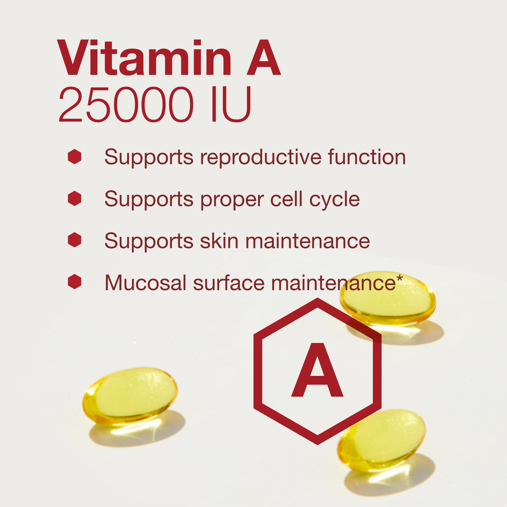 PROTOCOL FOR LIFE BALANCE Vitamin A 25,000 IU nutrition facts panel for quick reference