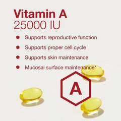 PROTOCOL FOR LIFE BALANCE Vitamin A 25,000 IU nutrition facts panel for quick reference