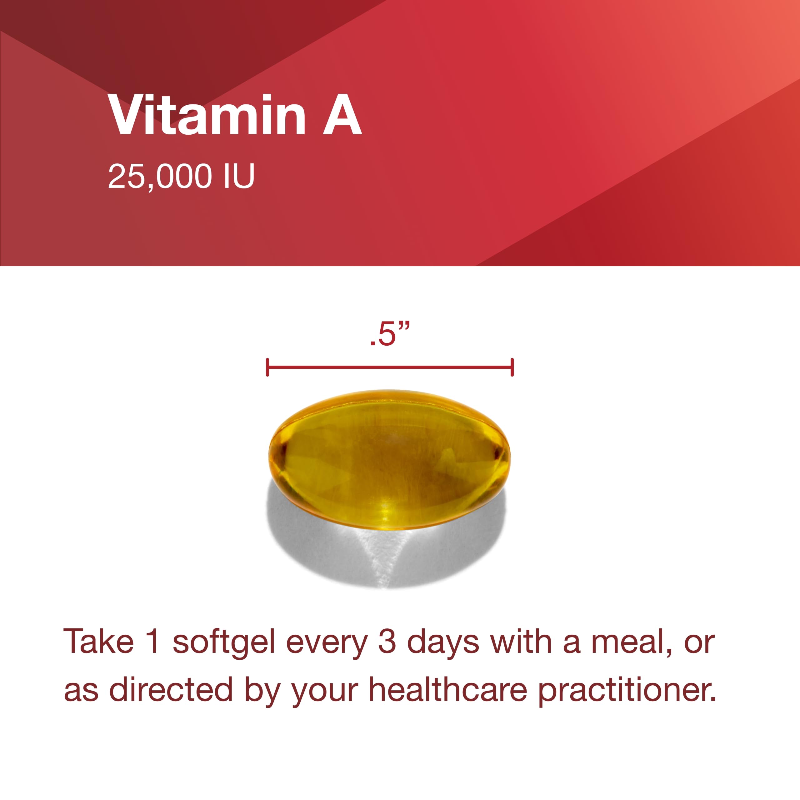 PROTOCOL FOR LIFE BALANCE Vitamin A 25,000 IU packaging on shelf signals quality