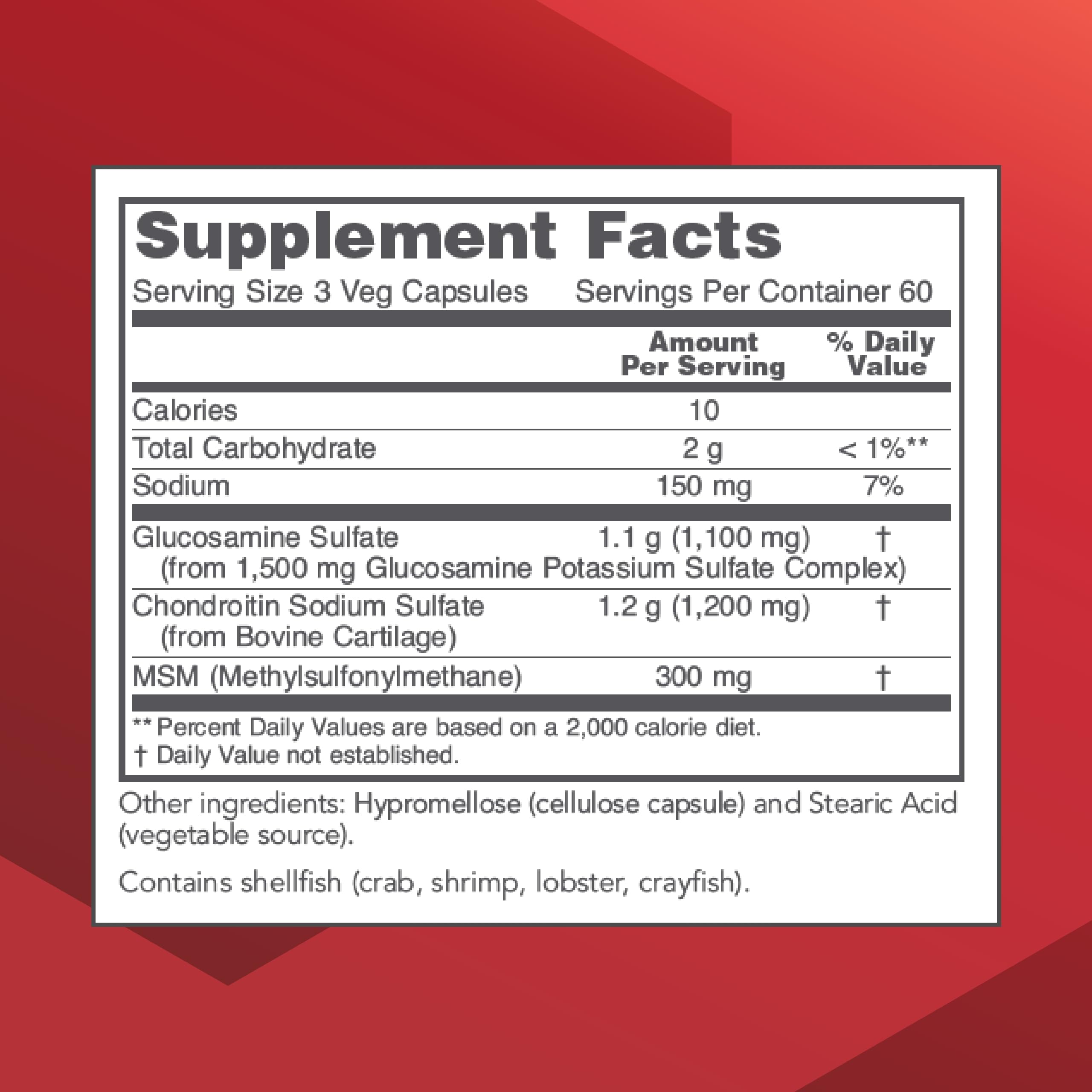 PROTOCOL FOR LIFE BALANCE glucosamine chondroitin MSM capsules closeup highlighting veggie capsules