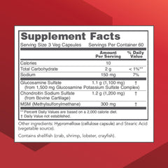 PROTOCOL FOR LIFE BALANCE glucosamine chondroitin MSM capsules closeup highlighting veggie capsules