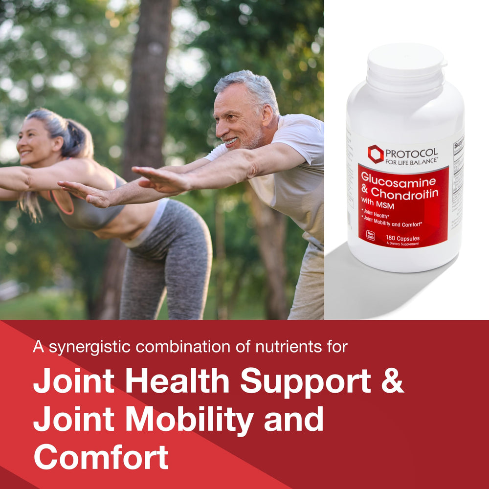 PROTOCOL FOR LIFE BALANCE glucosamine chondroitin MSM label front shows non-GMO claim