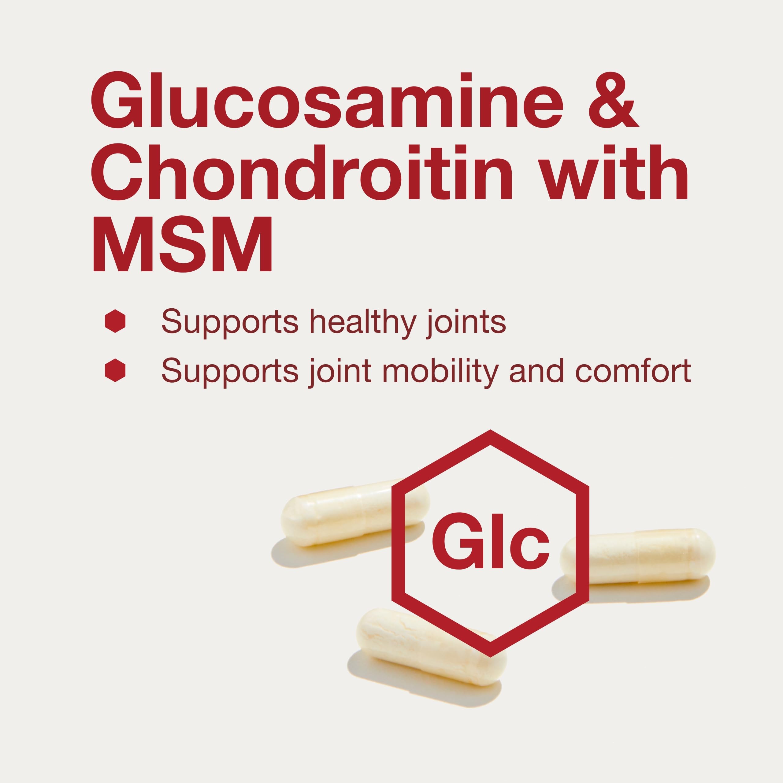 PROTOCOL FOR LIFE BALANCE glucosamine chondroitin MSM serving size displays three capsules