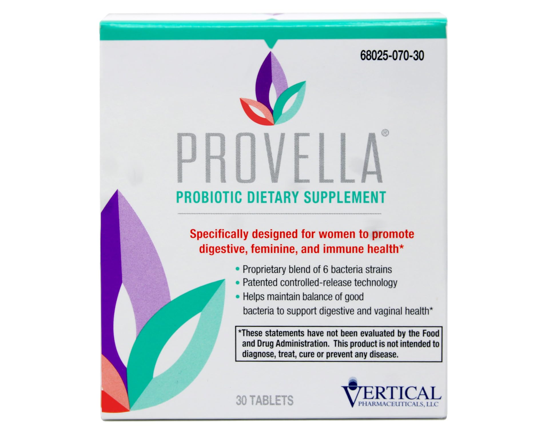 Provella bottle front view showing daily digestive balance for women