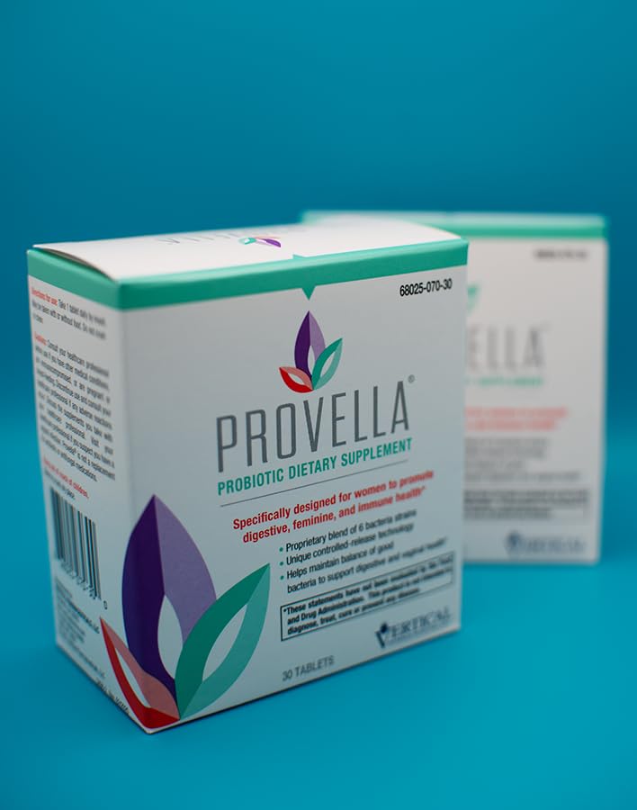 Provella product image emphasizing feminine health, gut balance, and immune support