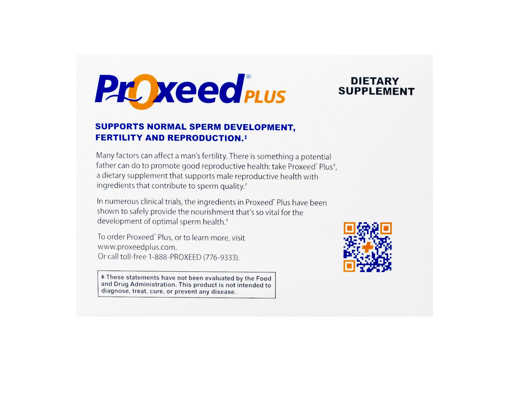 Proxeed Plus 30 packaging opened showing clear information on the label.