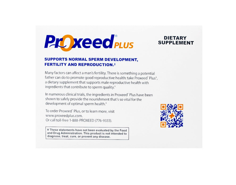 Proxeed Plus 30 packaging opened showing clear information on the label.